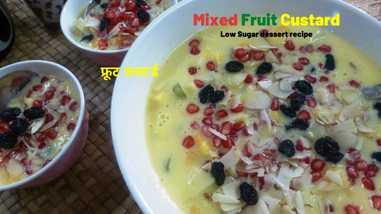 Mixed fruit custard recipe / Low calories fresh fruits custard /Healthy dessert recipe /Healthically | Healthically Kitchen