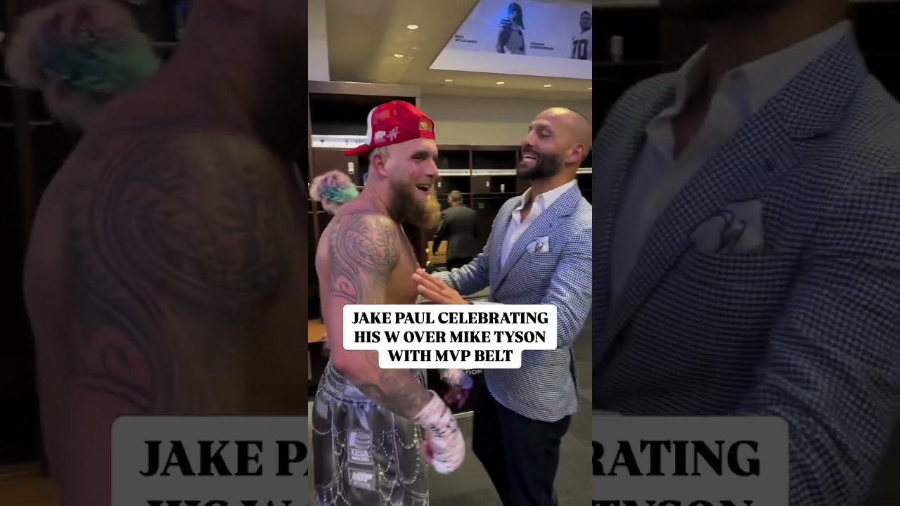 Jake Paul celebrating his W over Mike Tyson with MVP Heavyweight Champion Belt! | Shorts
