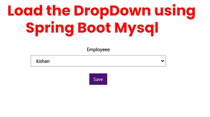 Load the dropdown using spring boot Mysql