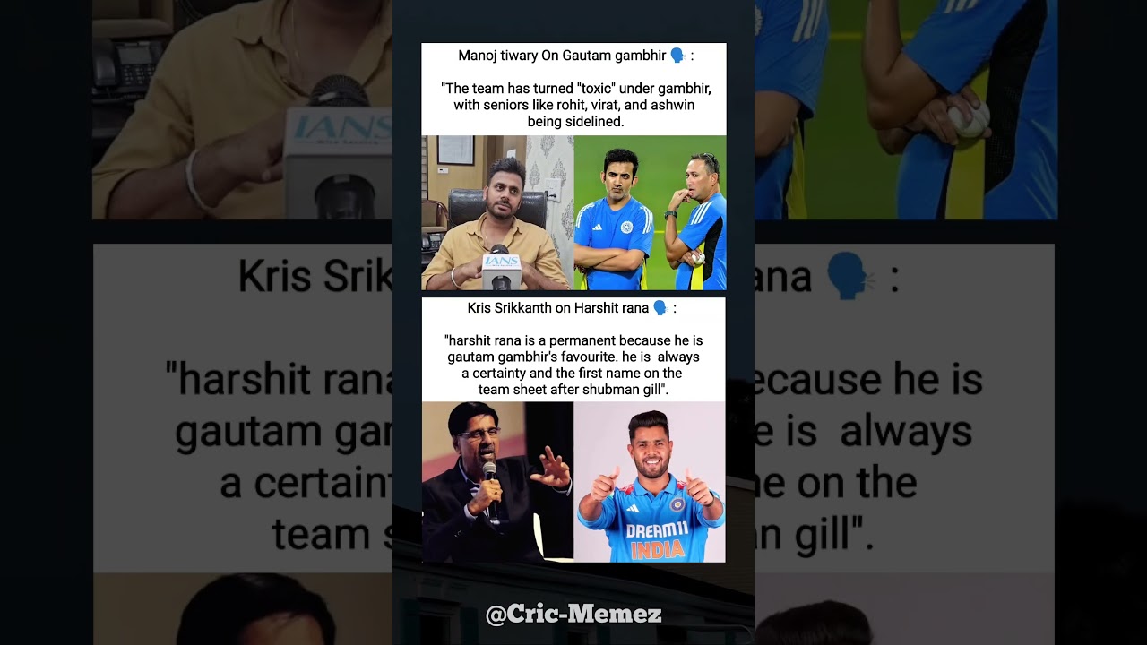 Manoj Tiwary and Kris Srikkanth on Gautam gambhir 👀