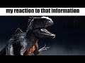 My reaction to that information but its jurassic world jurassic world funny animation short