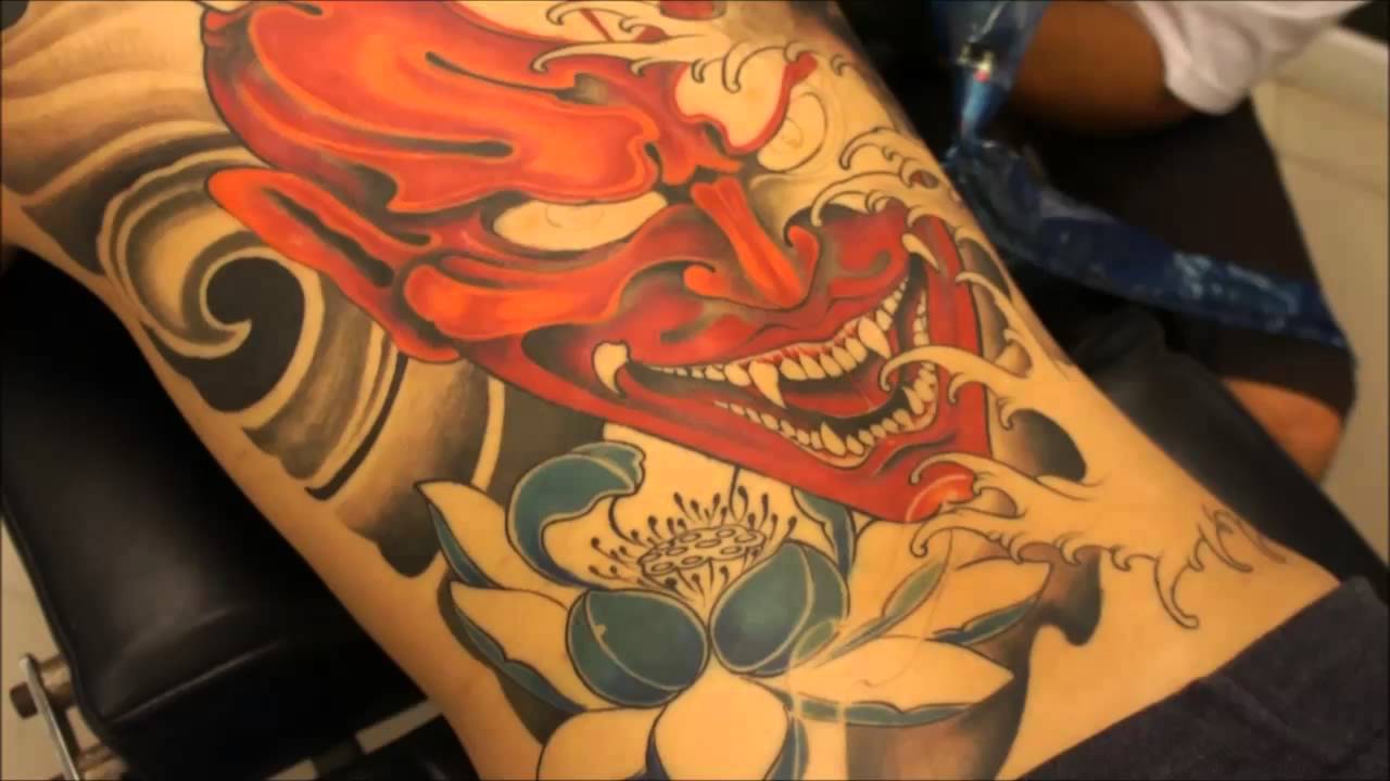 BKK INK TATTOO STUDIO: Full back hannya by Tom 2013 - YouTube