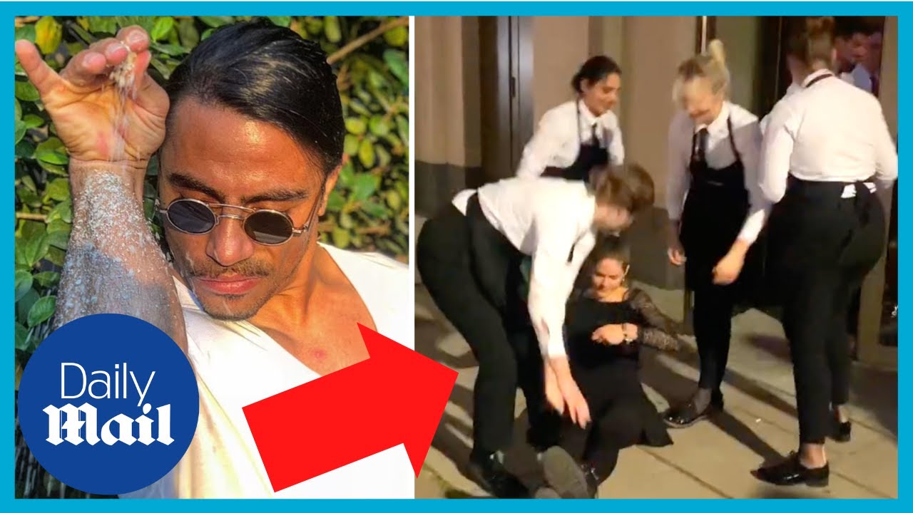 Waiters drop Animal Rebellion activists outside "Salt Bae" restaurant