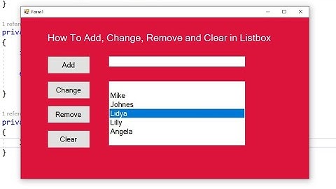 C# Programming , Add, Change, Remove, and Clear Items in Listbox Using C#