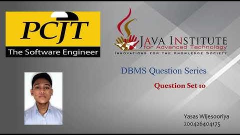 Data Base Task 10 | 1st Year | Java Institute For Advanced Technology