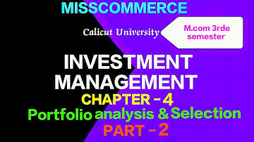 M.com 3rd sem|Investment management|Portfolio risk Calculation|Chapter-4|Part-2
