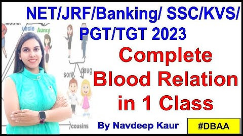 Complete Blood Relation in 1 class | NET/JRF/Banking/ SSC/KVS/PGT/TGT 2023 | By Navdeep Kau