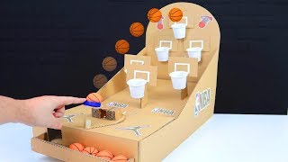 COMO HACER UN JUEGO DE BALONCESTO CON CARTÓN TOTALMENTE CASERO