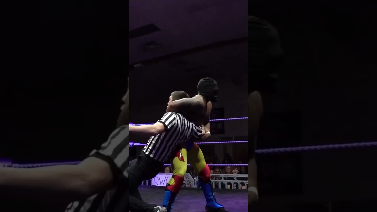 When the ref gets pinned in a blindfold match...