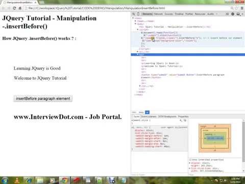 INSERTBEFORE METHOD JQUERY DEMO