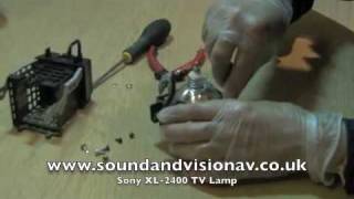 Sony XL2400 TV Lamp Replacement installation Video Guide
