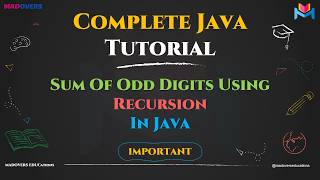 Sum of Odd Digits Using Recursion in Java | Step-by-Step Tutorial | Master Recursion in Java