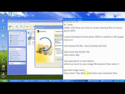 how to create a backup image using Norton ghost 2003