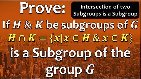 Intersection of Subgroups is a Subgroup Proof | Maths | Mad Teacher