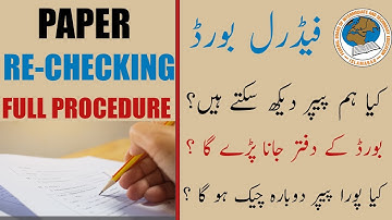 Paper Re-Checking \Re-Counting | Federal Board