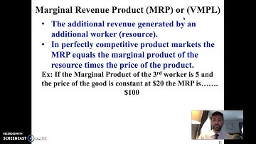 AP Microeconomics Unit 5 - Derived Demand, MRP & MRC