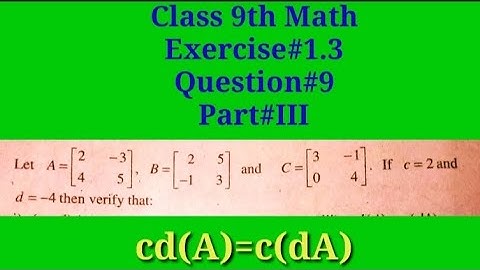 Verify that cd(A)=c(dA) || Qazi Math Academy