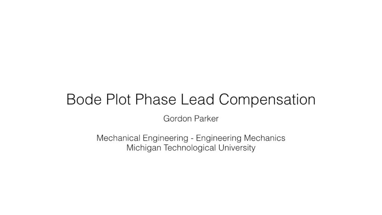 New  Bode Plot Phase Lead Compensation