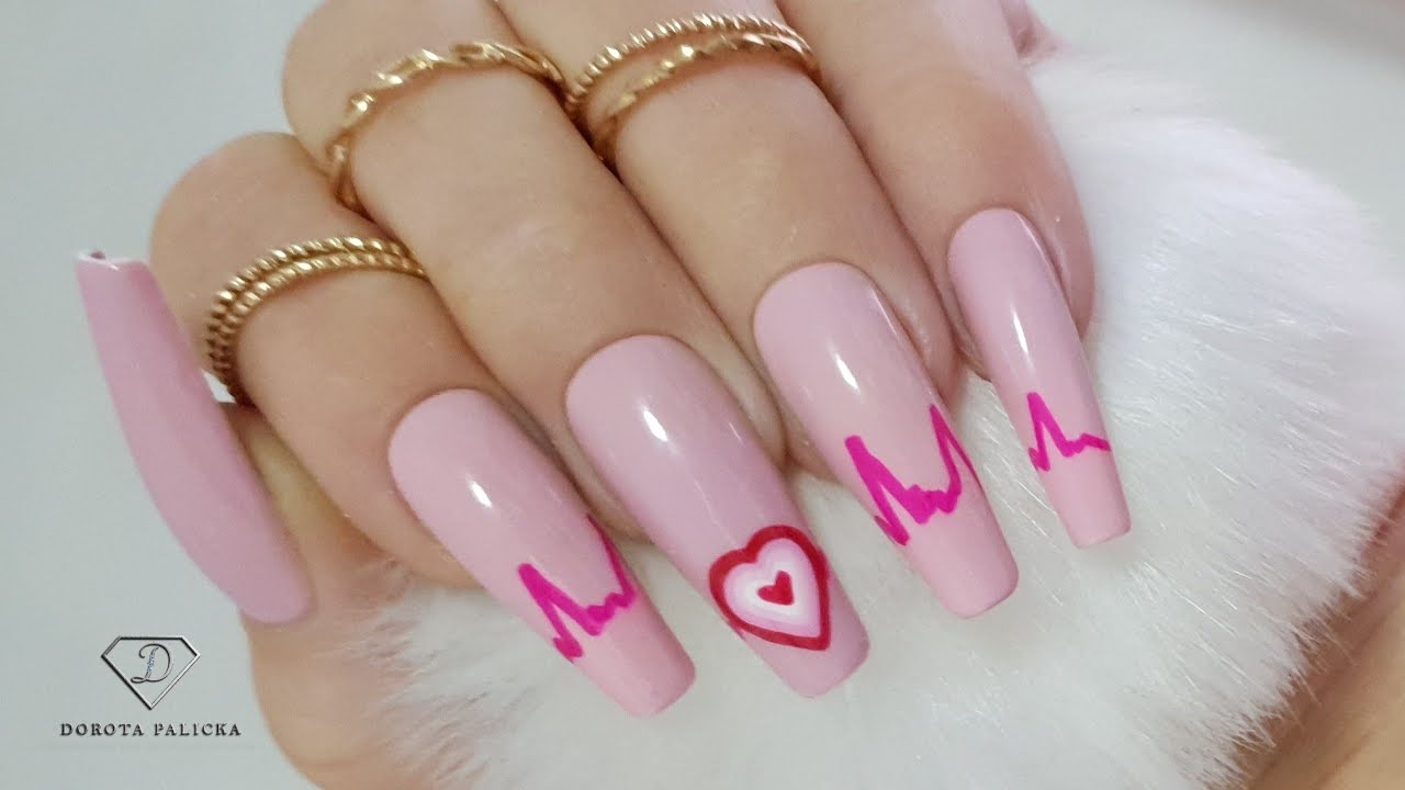 Easy Valentines nail art with sharpie markers - YouTube