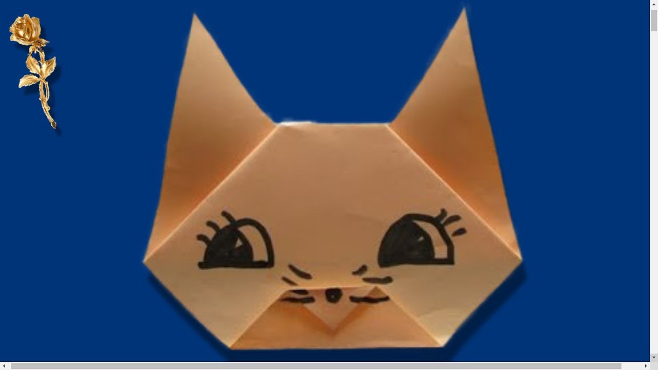 Origami Facile Tete De Chat Youtube