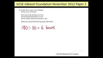 GCSE Edexcel Foundation November 2012 Paper 2 Q19