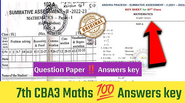 ap 7th Class Sa-2 Maths question paper 2023💯 || 7th Class sa2 Maths question paper 2023 ap