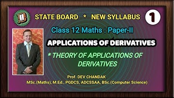 APPLICATIONS OF DERIVATIVES | THEORY OF AOD | 12 CLASS MATH