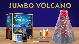 National Geographic Jumbo Volcano Science Kit - Build & Erupt An 18 Giant Volcano, Multiple Eruption Science Experiments, Educational Science Kits, S