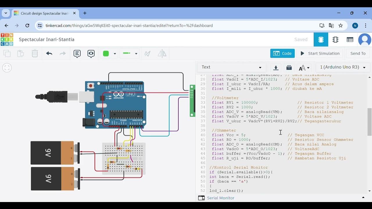 Simulasi Arduino Menggunakan Tinkercad || Membuat Rangkaian AVOmeter ...