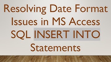 Resolving Date Format Issues in MS Access SQL INSERT INTO Statements