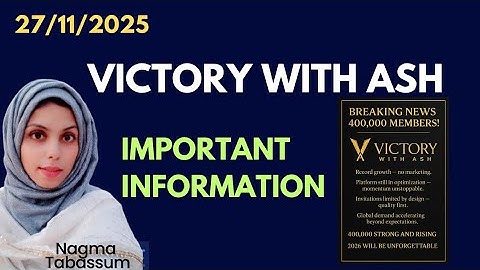 IMPORTANT INFORMATION #victorywithash #nagmatabassum #onpassive