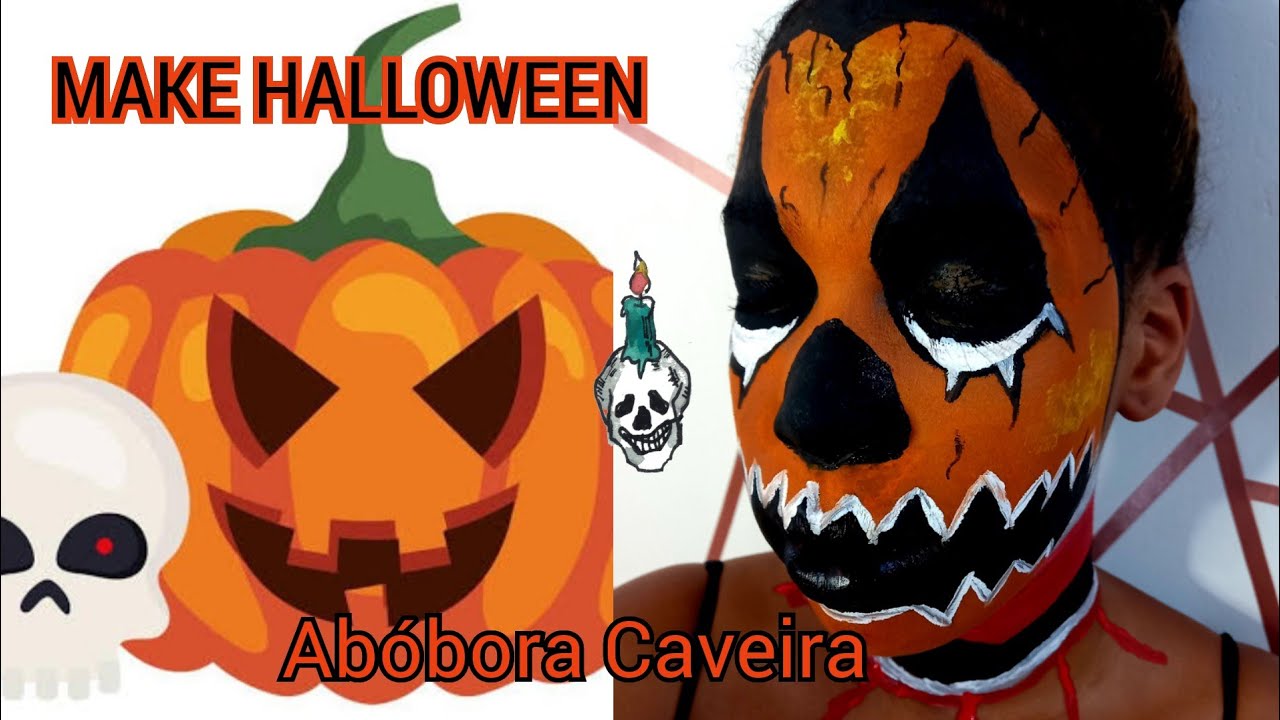 Sinfonia artística de caveiras de abóbora e torrent criam o enigma visual  do halloween