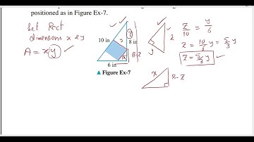 Calculus Ex # 4.5 Q # 7 A rectangular is to be inscribed in a right triangle having: Howard Anton