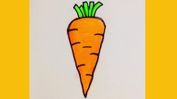 How to draw a carrot step by step|easy carrot drawing