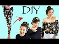 Upcycle Leggings 3 Summer Ideas|Headband, Bow and Off Shoulder Top | DIY VSCO Girl Accessories