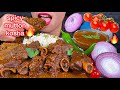 ASMR SPICY MUTTON KOSHA, MATAR PULAO, BAINGAN FRY + VEGETABLES 먹방 Eating Sounds