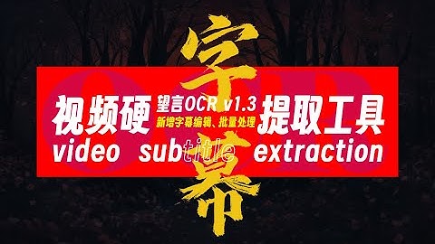 视频硬字幕提，取望言ocr1.3版本，可能是全宇宙最快的硬字幕提取工具！支持Windows/MacOS双平台