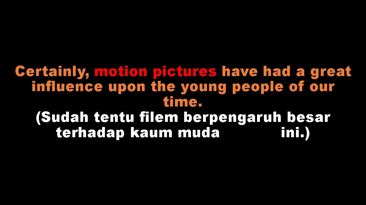 Idiom ; motion picture