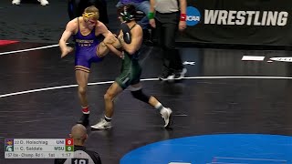 157lbs Derek Holschlag (UNI) vs Chase Saldate (Michigan State)