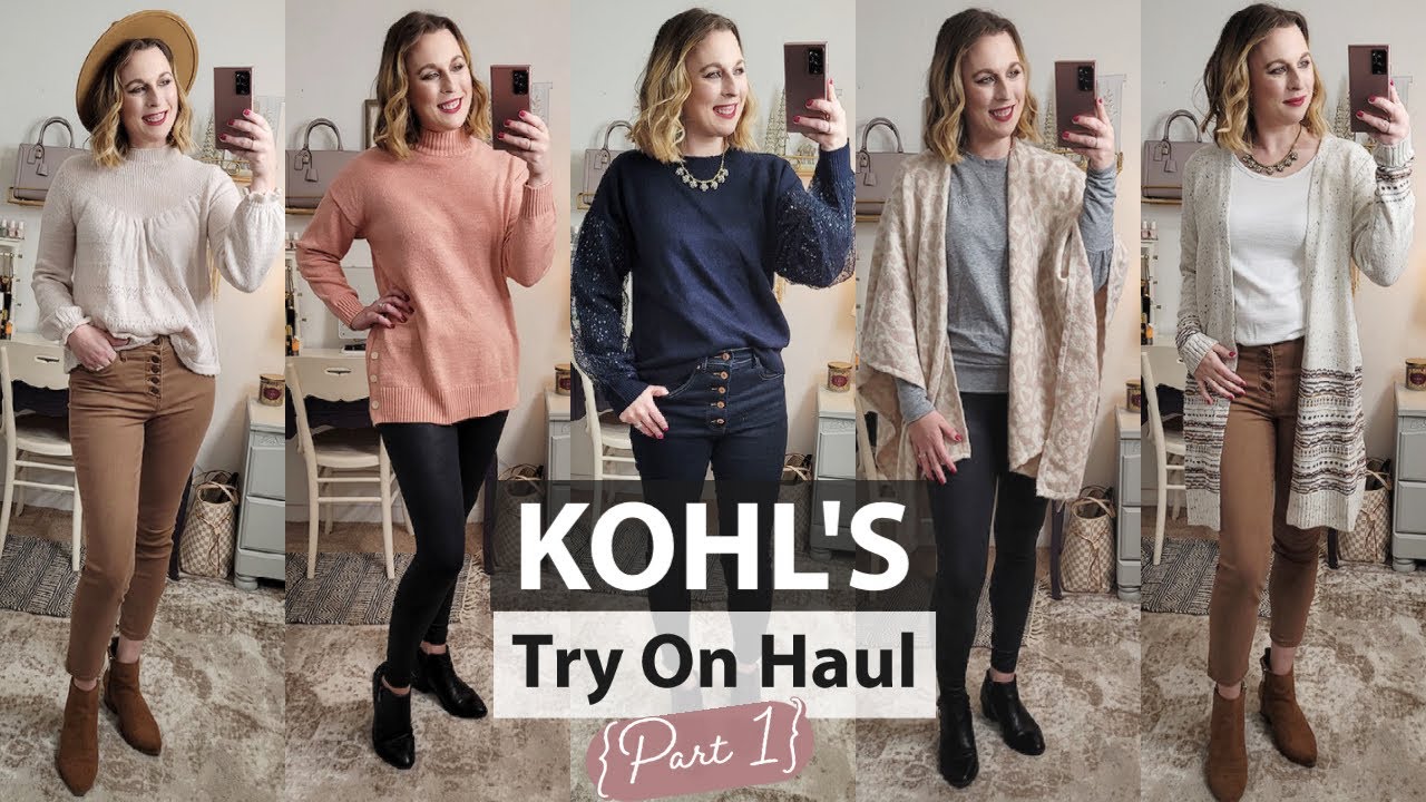 Kohl's Try On Haul Part 1, Lauren Conrad, Vera Wang, Apt. 9 Sweaters,  Leggings, Etc