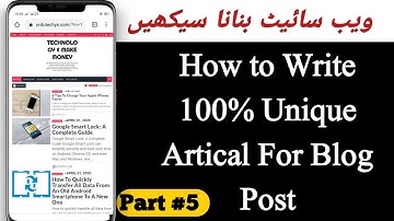 How To Write Unique artical For Blog post 2020/Create Proessional Website in Blogger Part #5