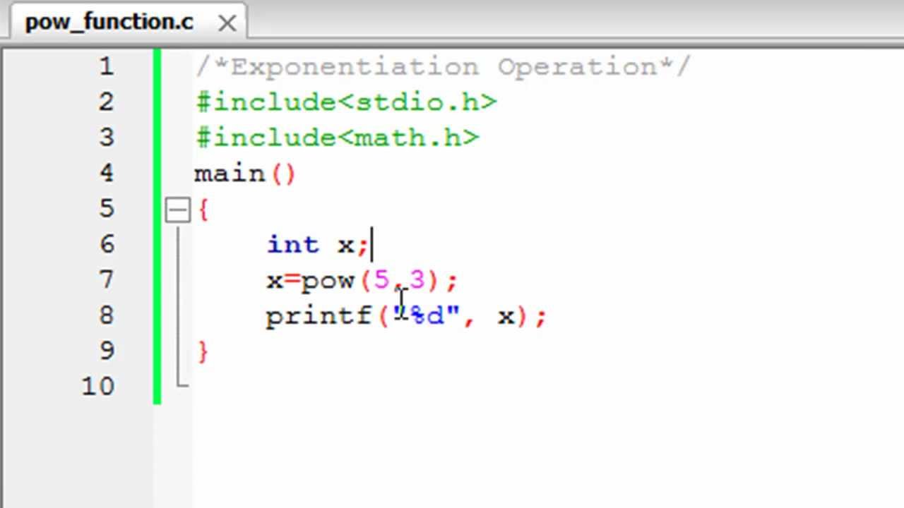 C Programming Tutorial - 27: The pow() Function