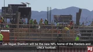 The review-journal has a new 24-jour live feed camera that overlooks
construction of las vegas stadium, future home raiders.