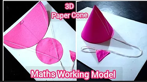 3D Paper Cone Pull Up Working Model | 3D Cone Working Model With Perfect Measurement | Maths TLM