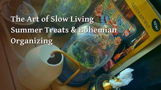The Art of Slow Living: Vintage Tapestry Progress, Bohemian Organizing & Garden Escape