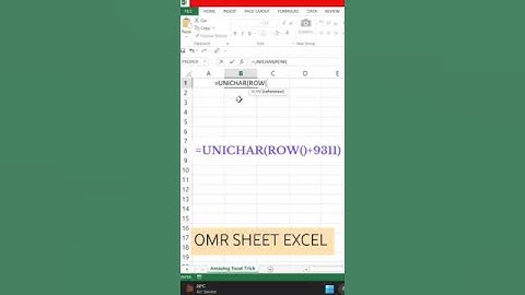 OMR SHEET IN unichar Formal in Excel sheet #excel