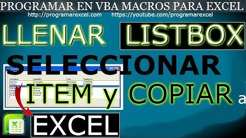 38 ❤️ Como LLENAR LISTBOX 🔥 SELECCIOINAR Varios  Items 🥇 COPIARLOS en CELDAS EXCEL VBA