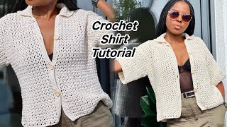 Easy Crochet Shirt Tutorial / DIY V-Stitch Summer Shirt Different Sizes #crochet #crochetshirt #diy