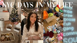 VLOG: NYC days in my life! decorating for the holidays, cleaning + date night!!!