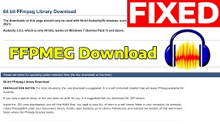 How To Install FFMPEG For Audacity (Fix Audacity FFMPEG Library Not Found)